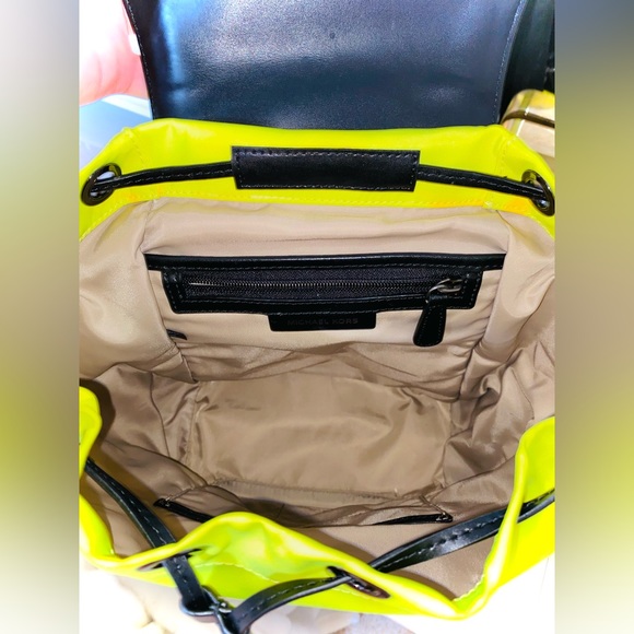 Michael Kors Beacon Medium Neon Yellow Nylon Backpack - Picture 5 of 5